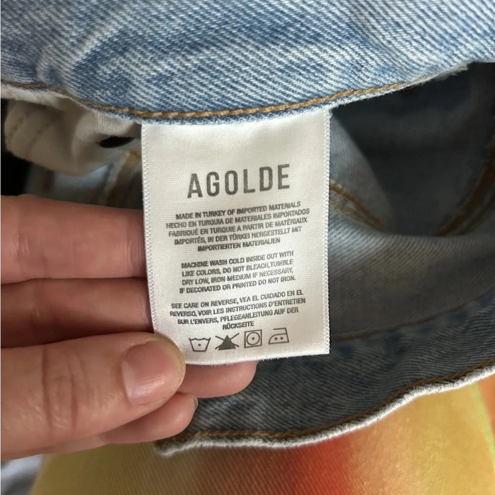 Agolde Criss-Cross Raw-Hem Straight-Leg Jeans, Organic Cotton - Picture 5 of 7